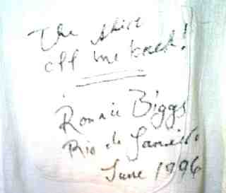 Shirt of Ronnie Biggs